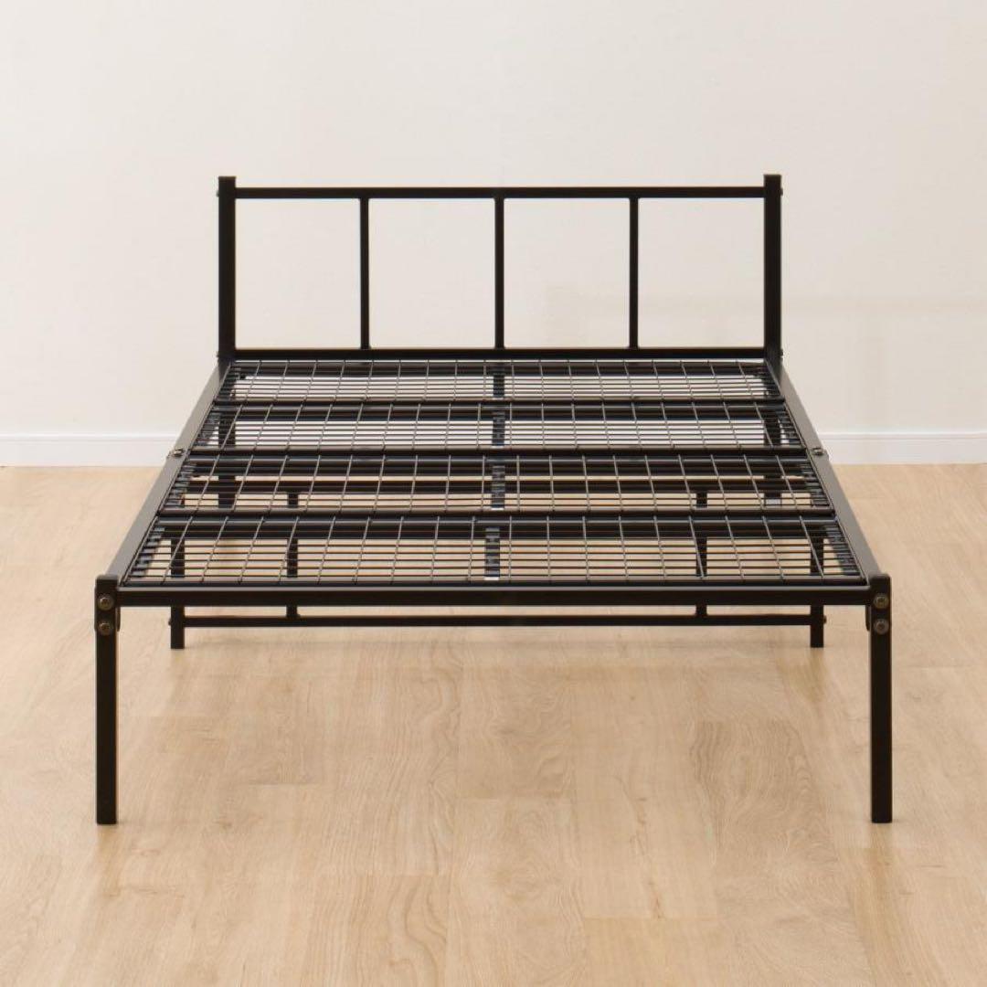 ニトリ スチールベッド JH3 BK シングル ベッドフレーム ブラックメッシュ