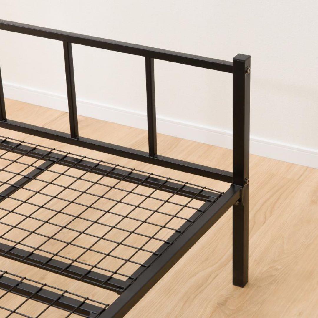 ニトリ スチールベッド JH3 BK シングル ベッドフレーム ブラックメッシュ