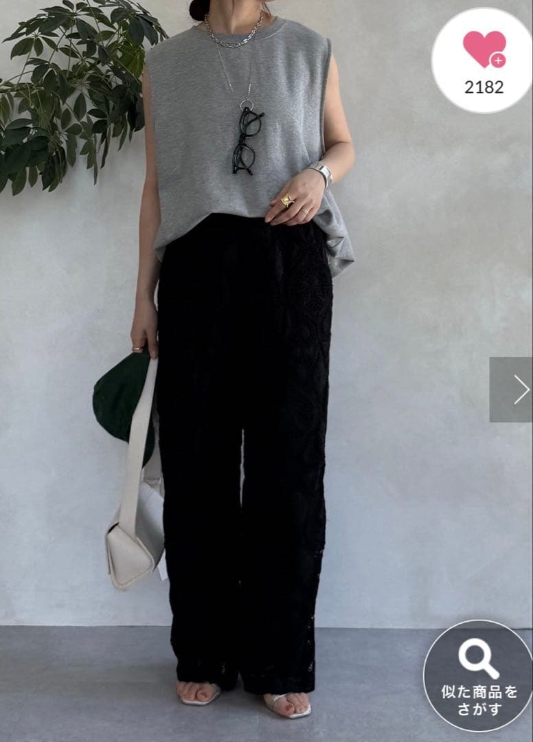 人気　美品　doudou レースパンツ　ブラック　TM