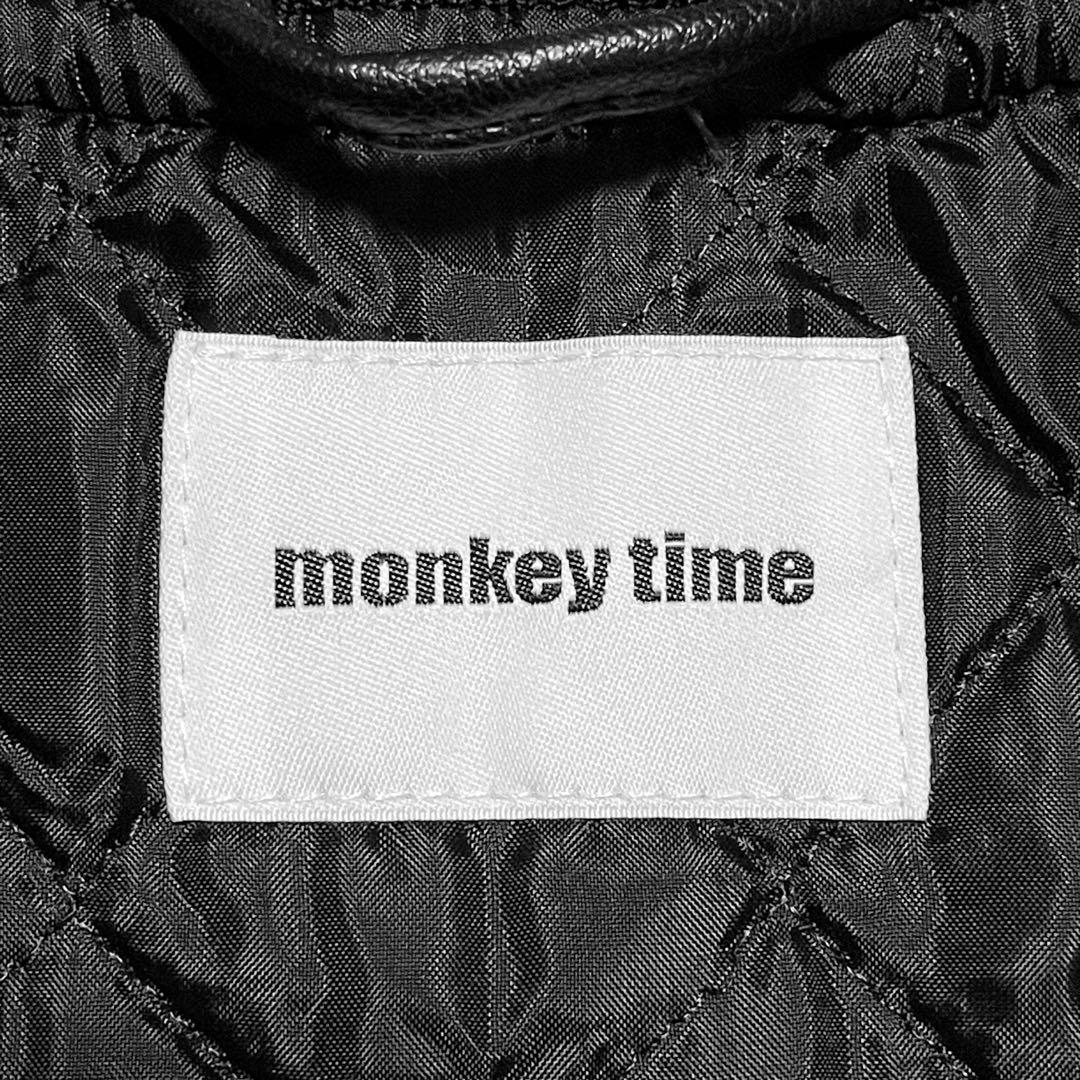 monkey time FAUX LTHR ZIP VEST/ベスト（L）