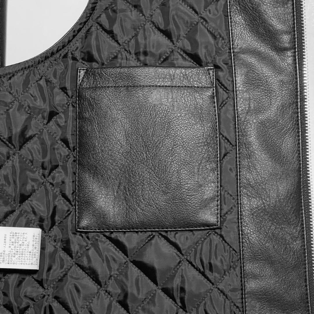 monkey time FAUX LTHR ZIP VEST/ベスト（L）