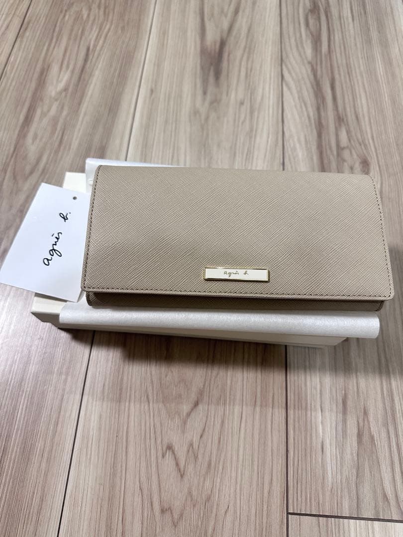 agnes b. ベージュ×アイボリー長財布　新品未使用！