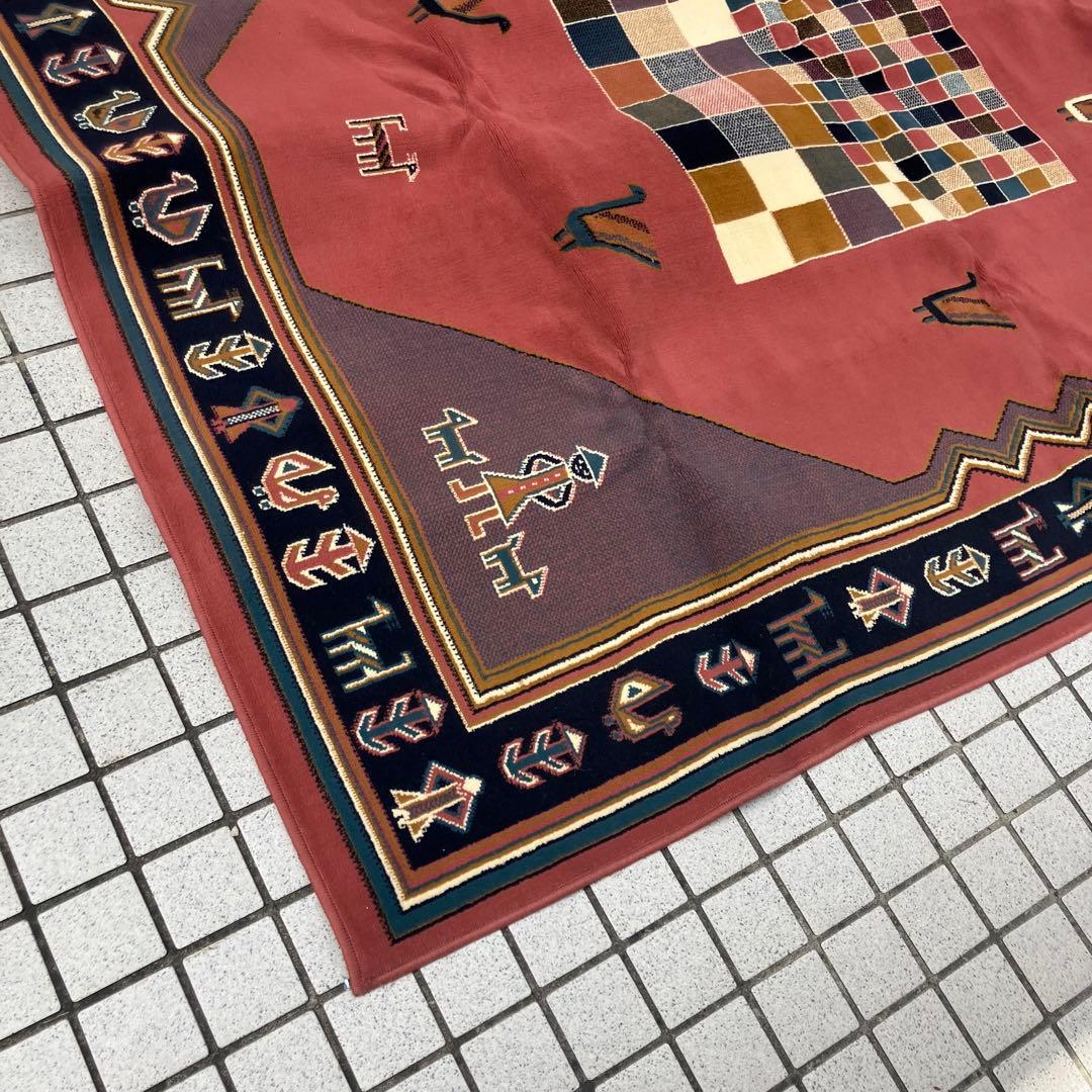 ヴィンテージ shalimar 民族柄 ペルシャ絨毯 大型絨毯 カーペット ラグ