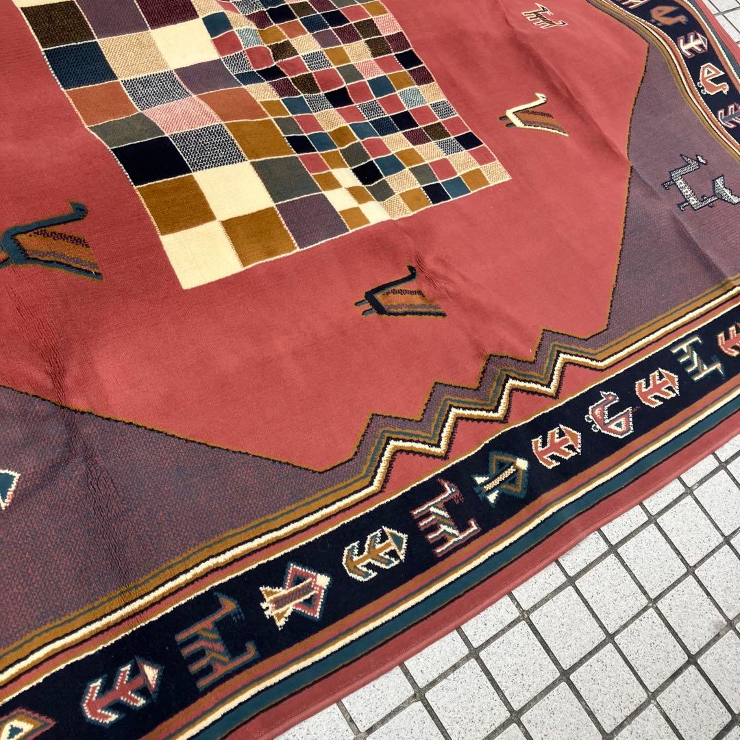 ヴィンテージ shalimar 民族柄 ペルシャ絨毯 大型絨毯 カーペット ラグ