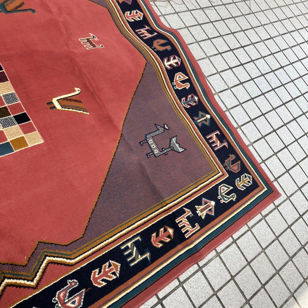 ヴィンテージ shalimar 民族柄 ペルシャ絨毯 大型絨毯 カーペット ラグ