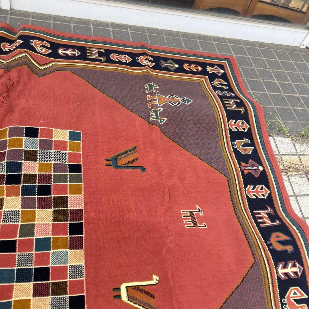 ヴィンテージ shalimar 民族柄 ペルシャ絨毯 大型絨毯 カーペット ラグ