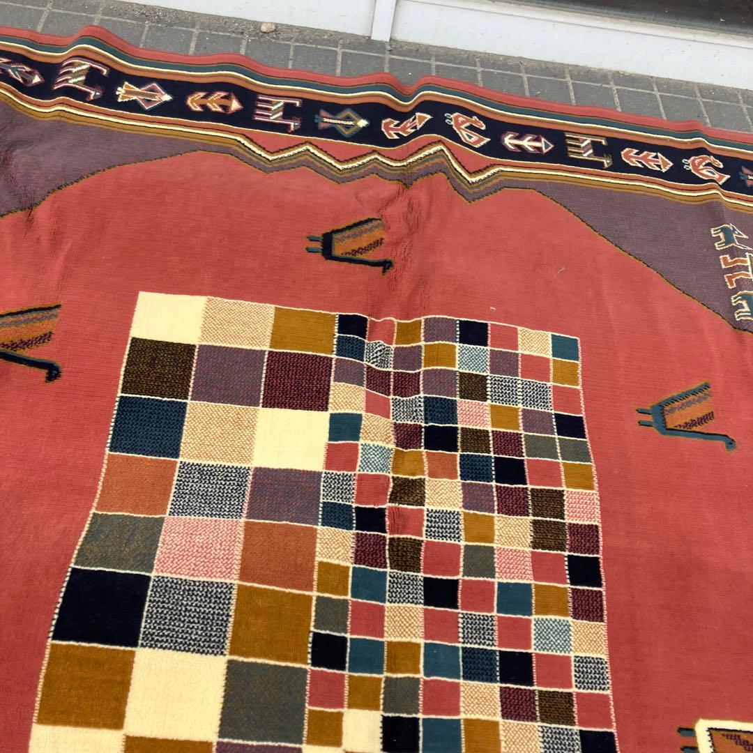 ヴィンテージ shalimar 民族柄 ペルシャ絨毯 大型絨毯 カーペット ラグ