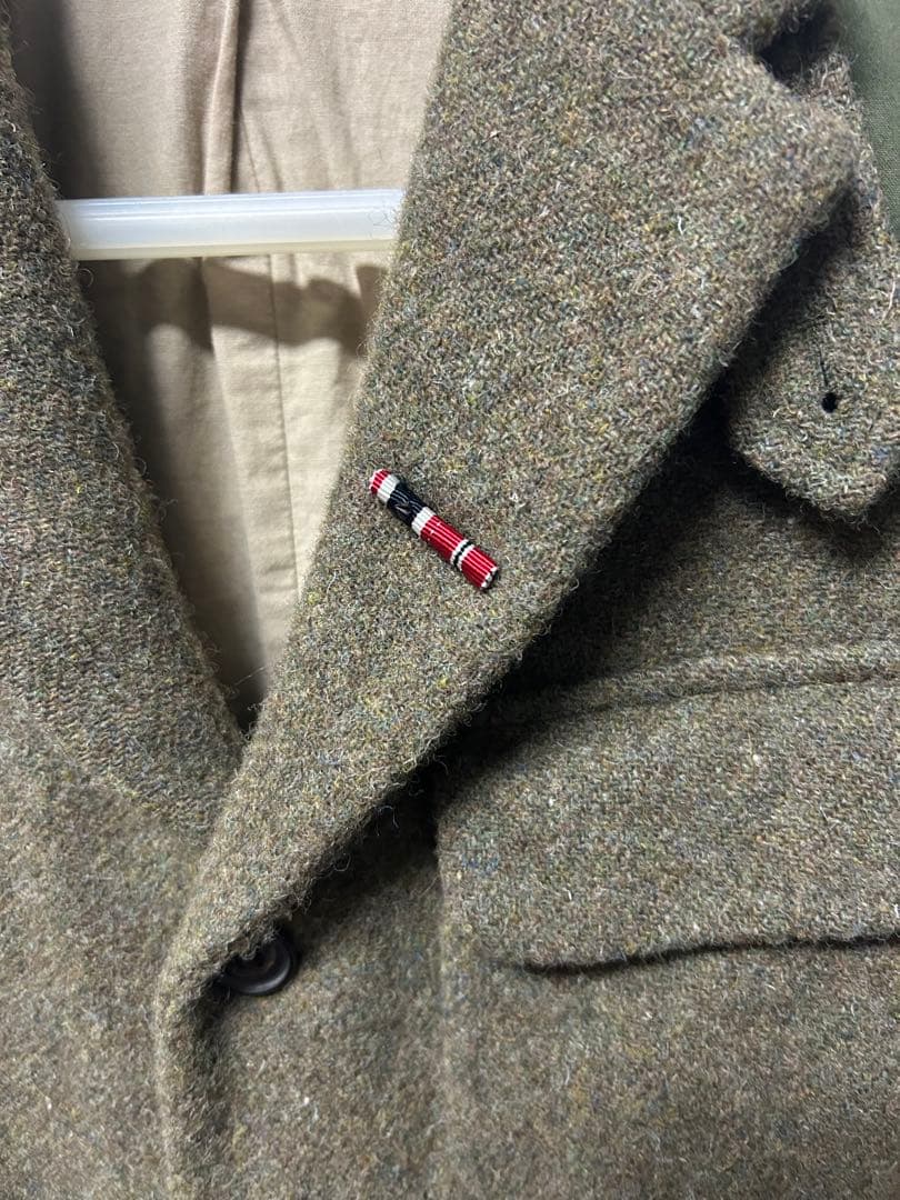 ナイジェルケーボン　マロリージャケット　オリーブ　50 ハリスツィード