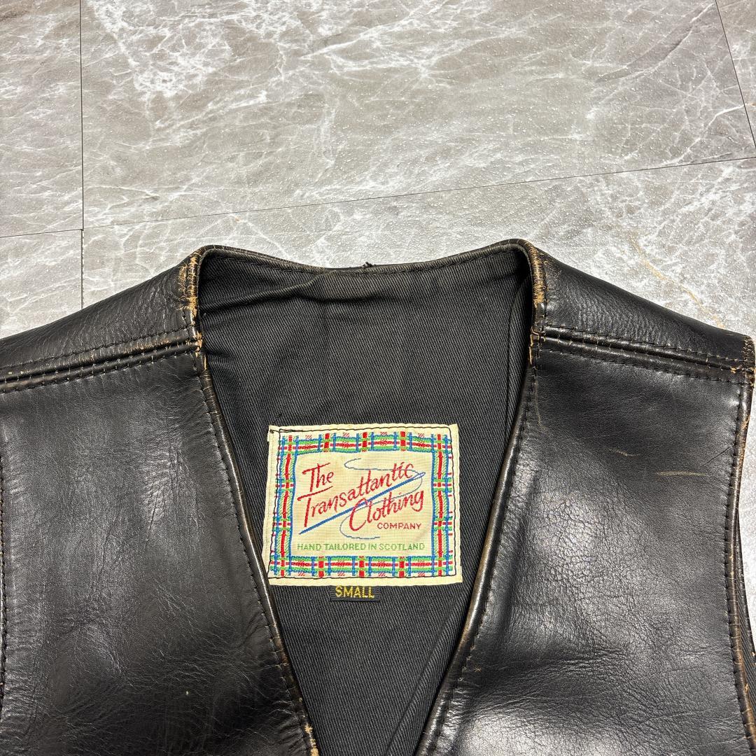 スコットランド製 Transatlantic Clothing レザーベスト S