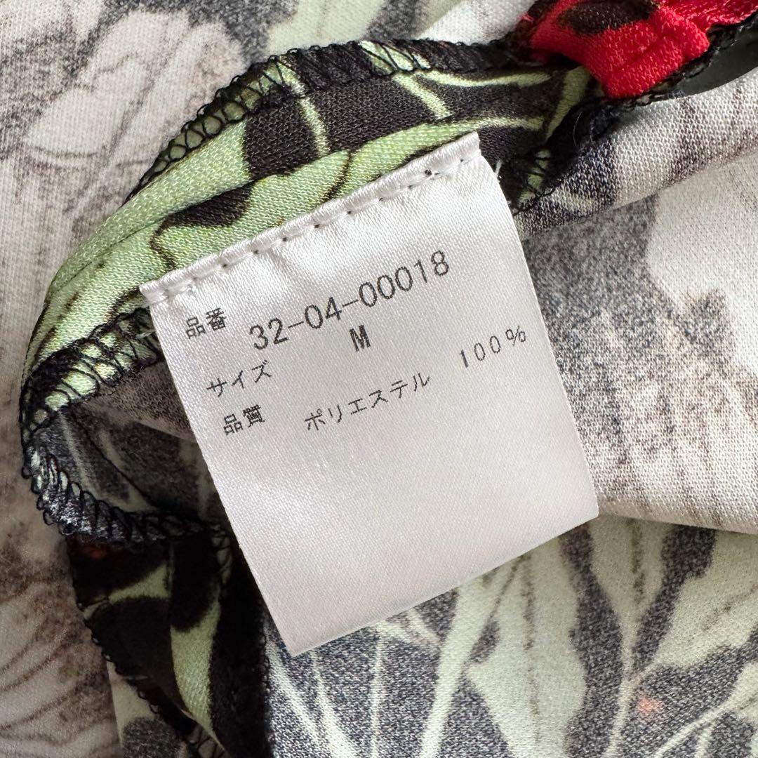 美品　コルコバード　ロングワンピース　ボウタイ　赤　総柄　M