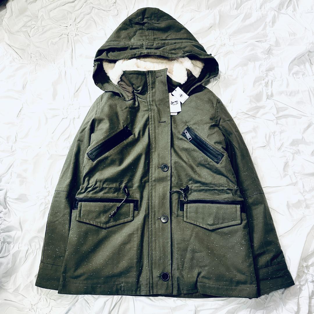 新品タグ付＊定価１４万円 とにかく暖かい♪デンハム モッズパーカー付コート