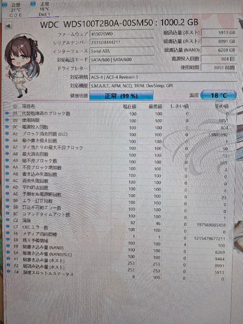 内蔵型SSD WD Blue 1TB SATA SSD