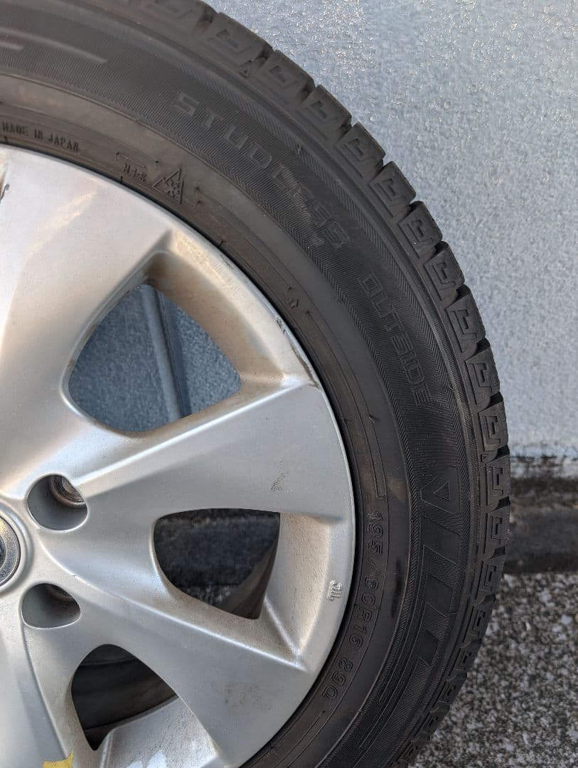 彩鯉　195/60/16スタッドレスタイヤ1本③ナット付き