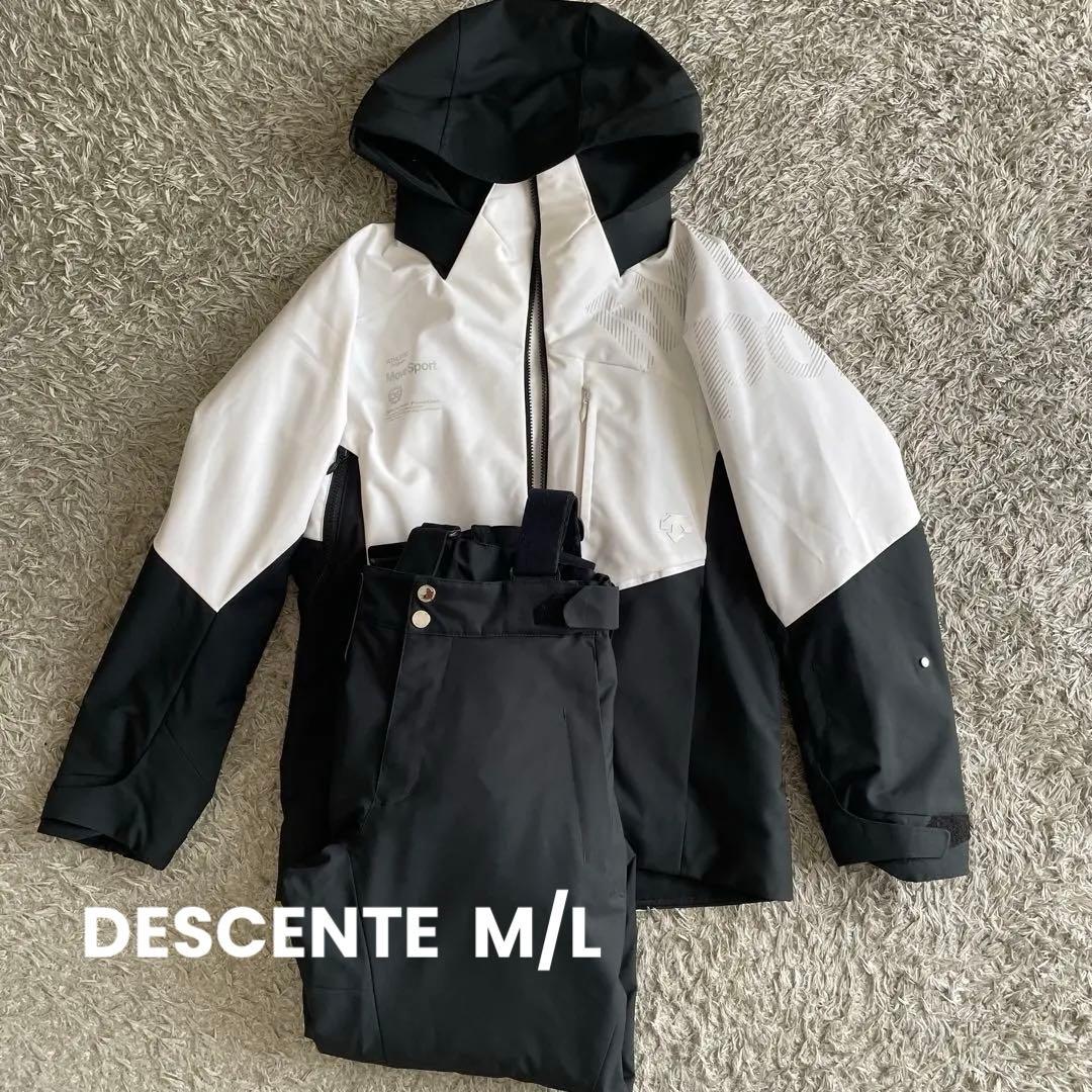 デサント DESCENTE スキーウェア 上下セット 男女 M L白黒