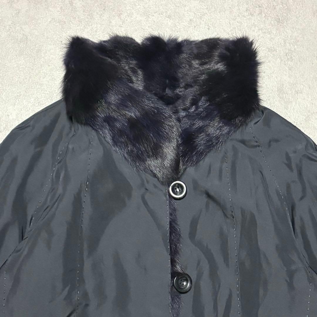 クチュールエンバ　EMBA ミンク　シルク リバーシブルコート　リアルファー