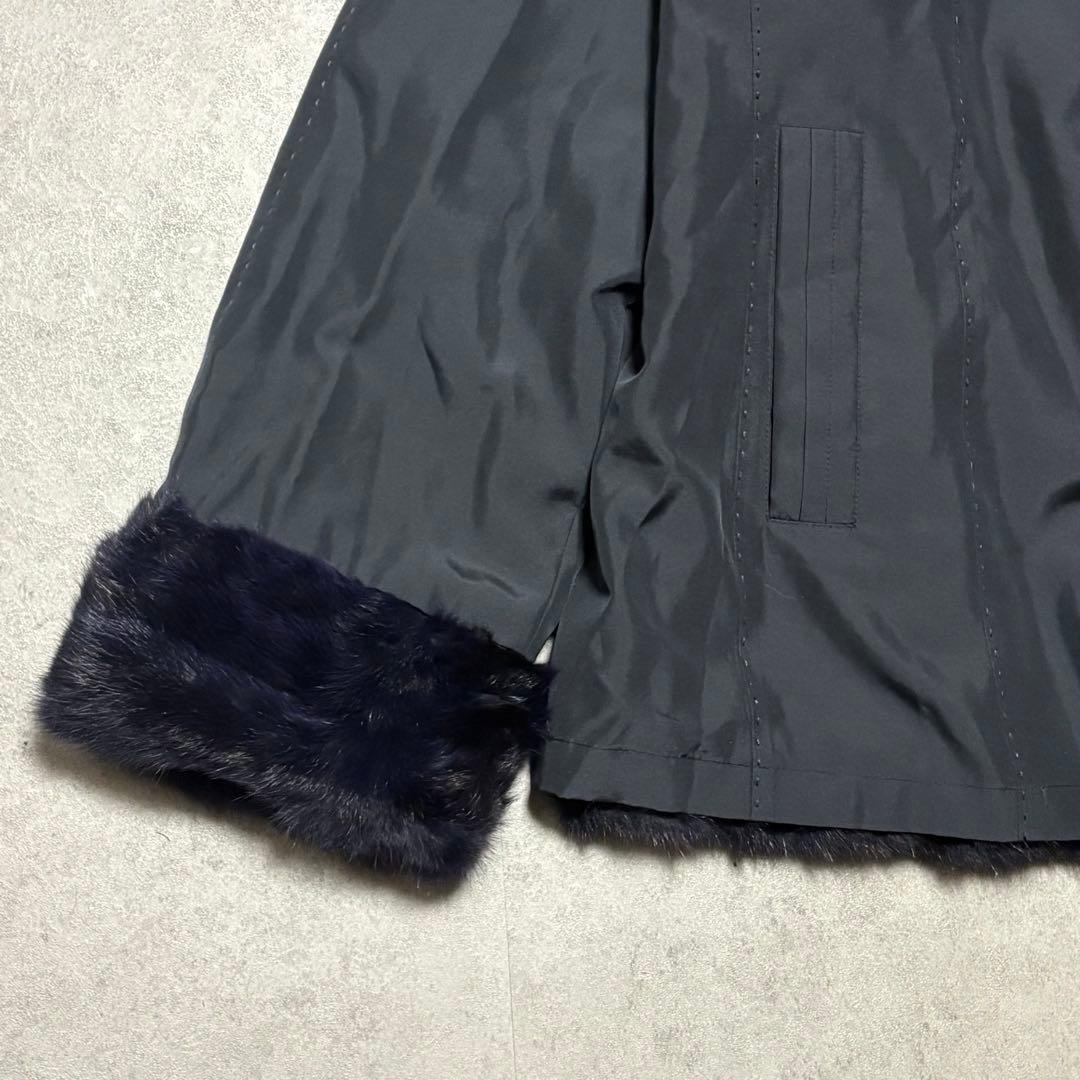 クチュールエンバ　EMBA ミンク　シルク リバーシブルコート　リアルファー