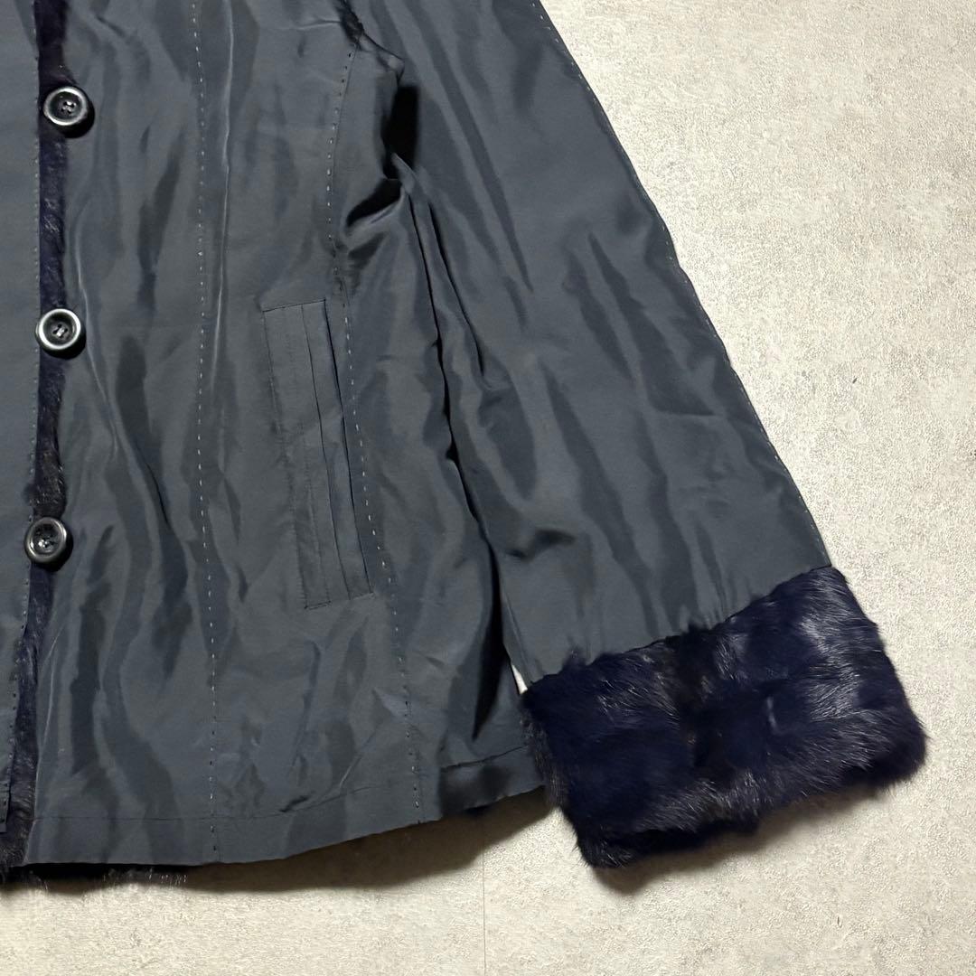 クチュールエンバ　EMBA ミンク　シルク リバーシブルコート　リアルファー