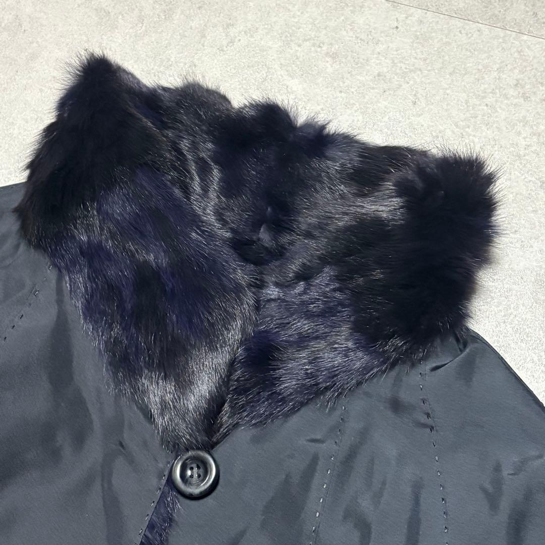 クチュールエンバ　EMBA ミンク　シルク リバーシブルコート　リアルファー