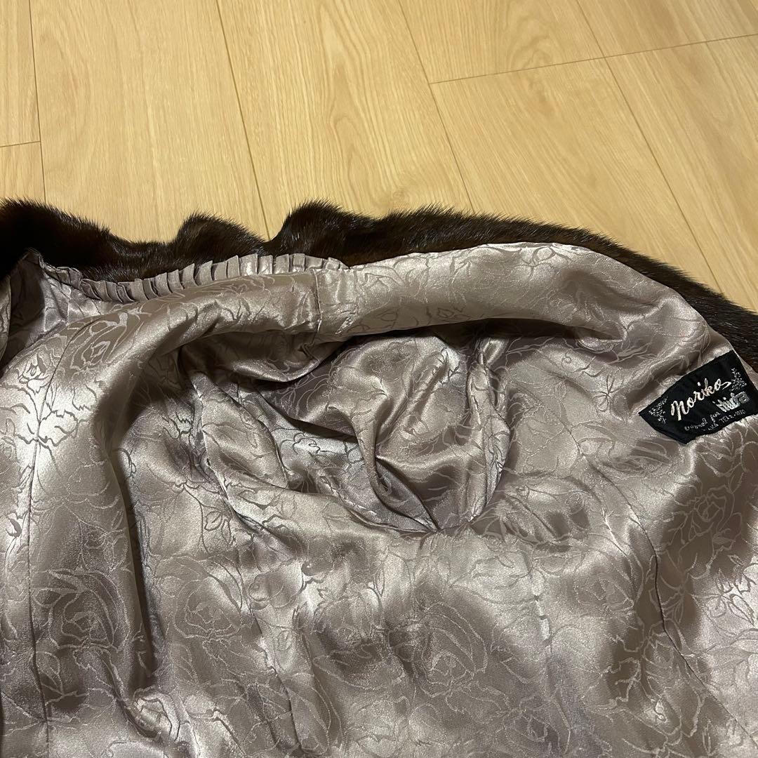 【美品】最高級　ミンク　毛皮　コート　ファー 毛艶良好　セミロング　花柄　T