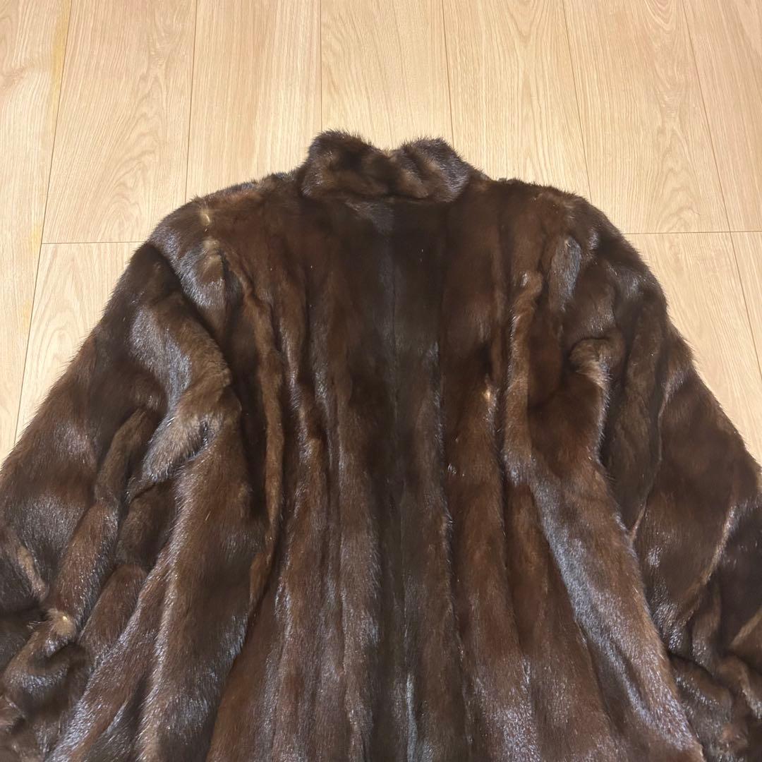 【美品】最高級　ミンク　毛皮　コート　ファー 毛艶良好　セミロング　花柄　T