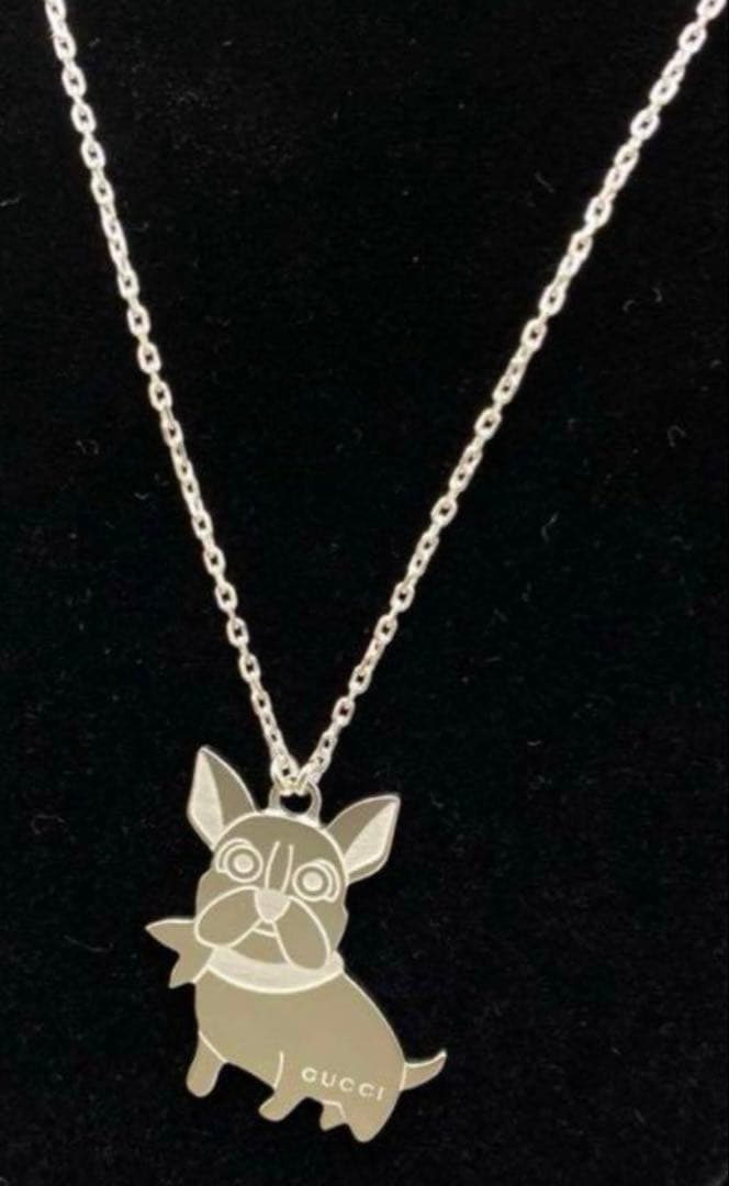 新品 GUCCI グッチ グッチョリ フレンチブル ネックレス 箱 シルバー