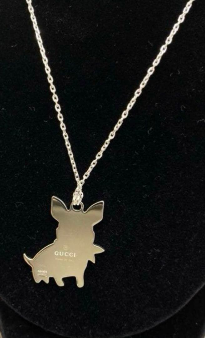 新品 GUCCI グッチ グッチョリ フレンチブル ネックレス 箱 シルバー