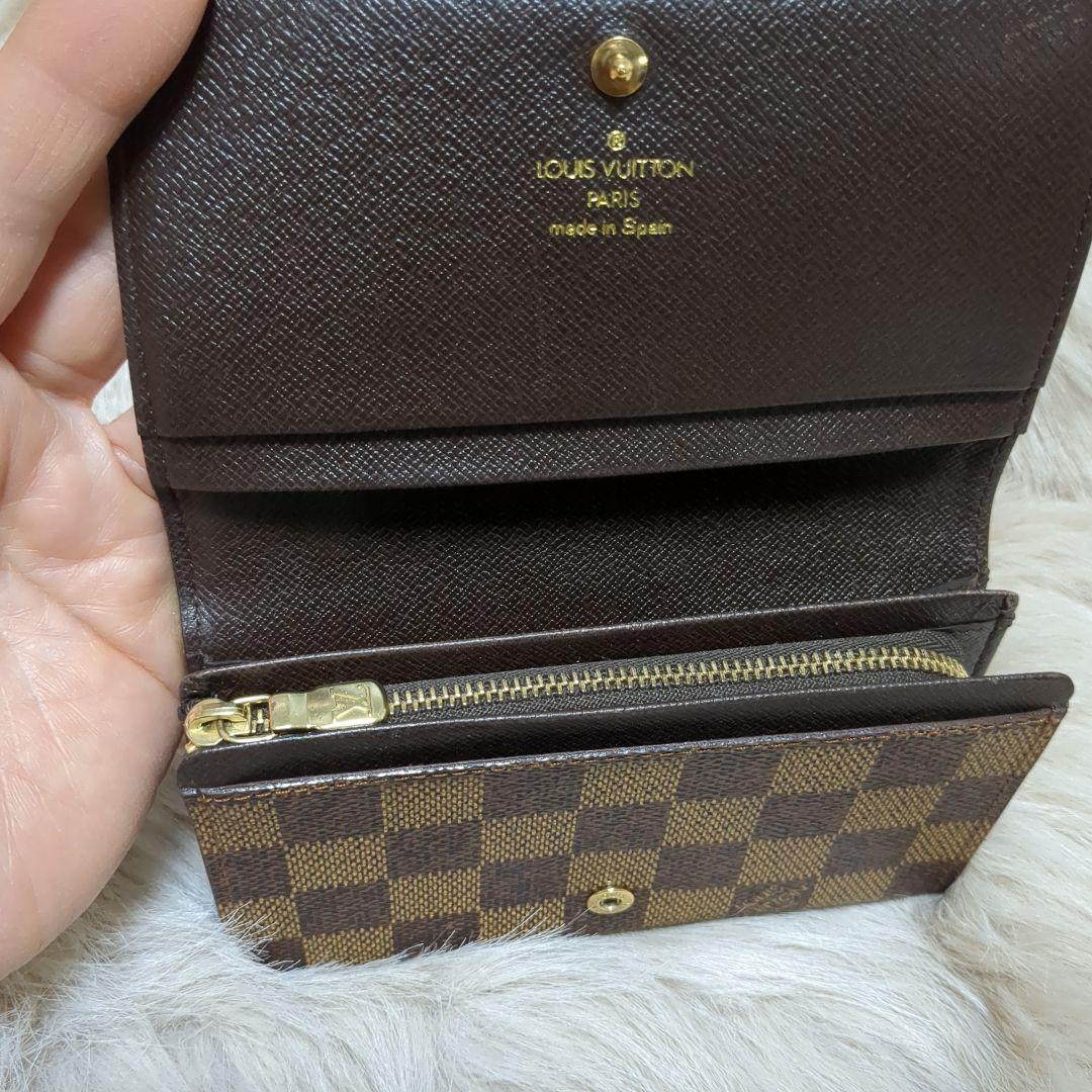 ダミエ　折り財布　外観美品　難あり