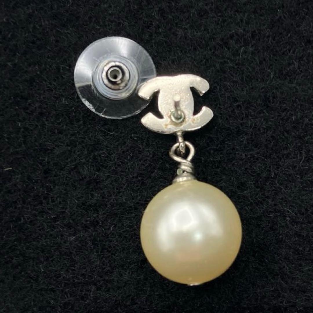 CHANEL ココマーク ラインストーン 07 A フェイクパール 片耳ピアス