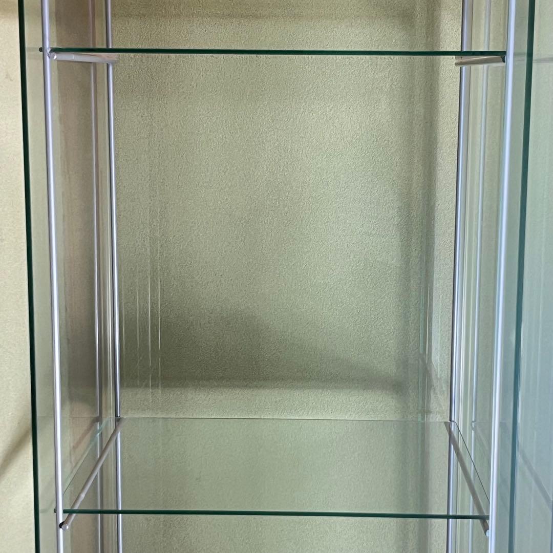 IKEA デトルフ　3連　ブラック　ガラスショーケース 純正LEDライト付き