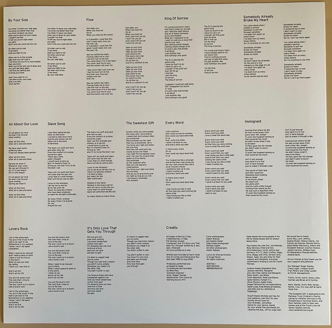 シャーデー　レコード　「Lovers Rock」