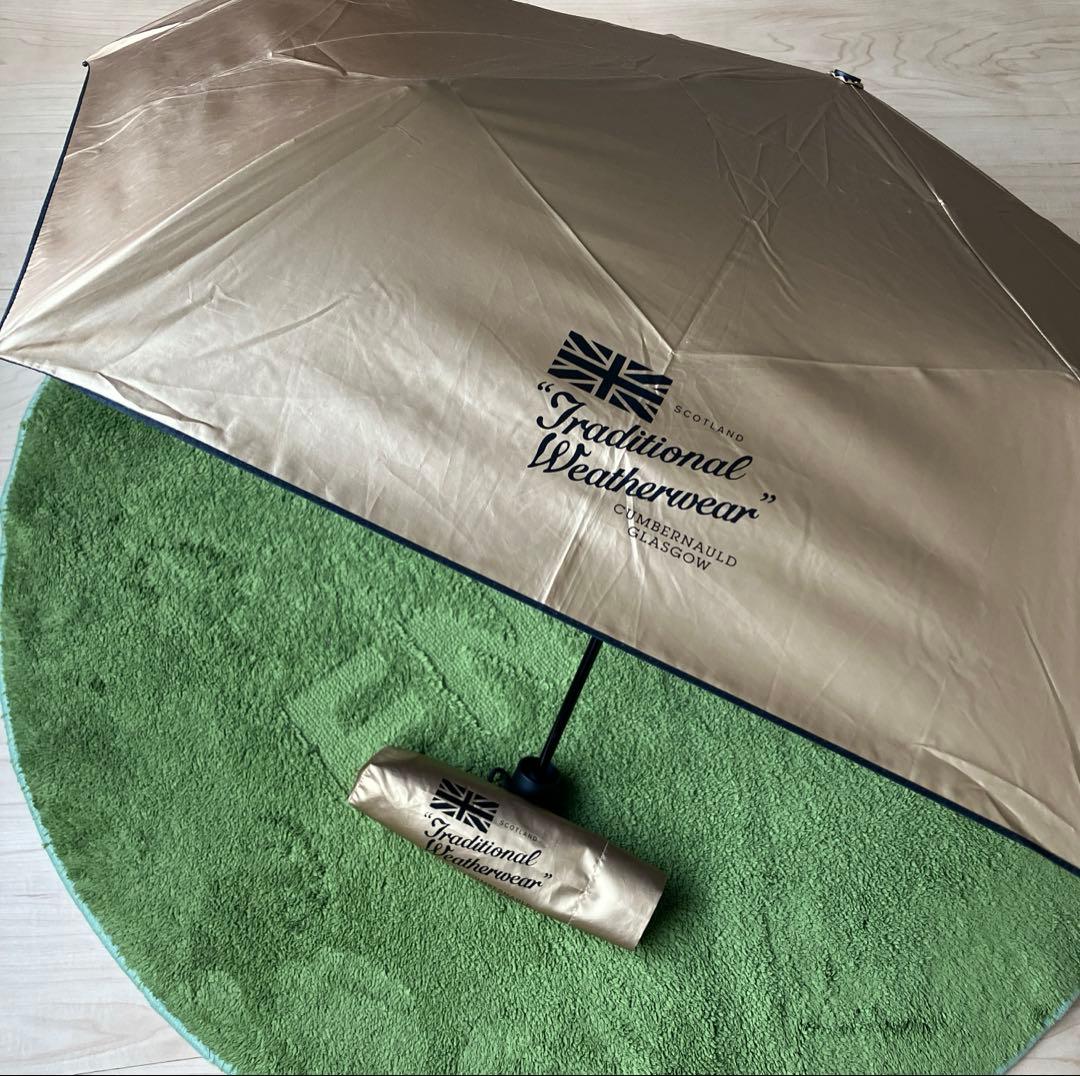 Traditional Weatherwear ゴールド折りたたみ傘　晴雨兼用