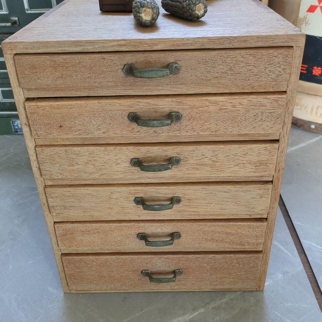 6段引き出し　ブロカント　アンティークレターケース　花台　飾り台