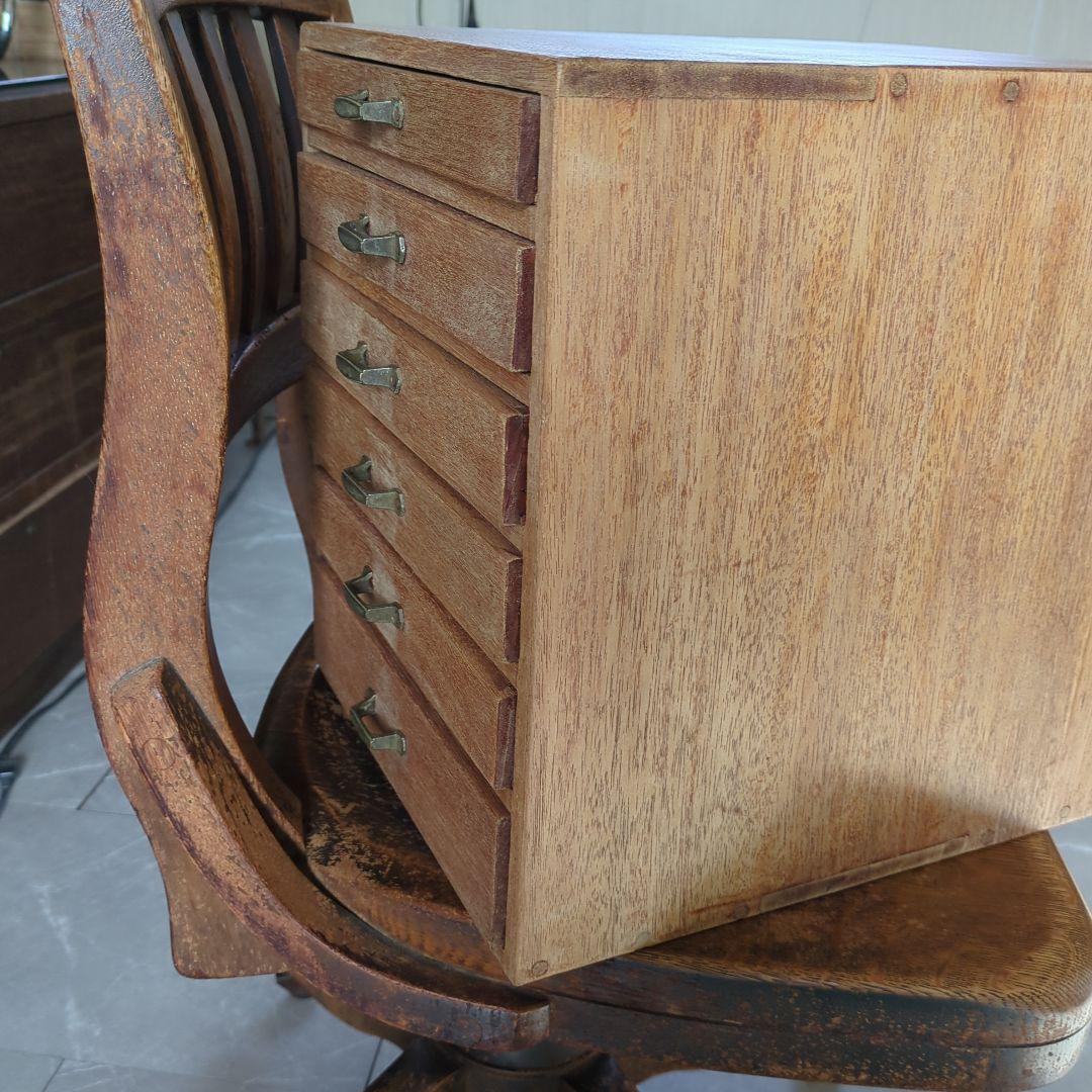 6段引き出し　ブロカント　アンティークレターケース　花台　飾り台