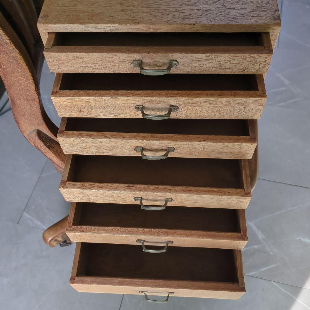 6段引き出し　ブロカント　アンティークレターケース　花台　飾り台