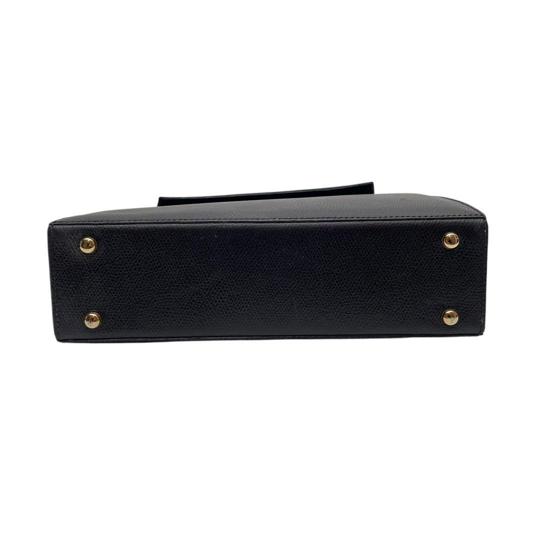 良品 セリーヌ ロゴ レザー ハンド バッグ フォーマル ブラック 黒