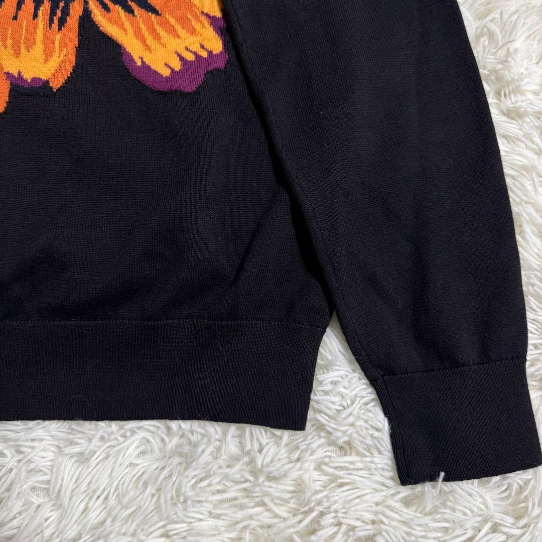 【美品】ポールスミス クルーネック ニット セーター ブラック 鯉 花柄 S