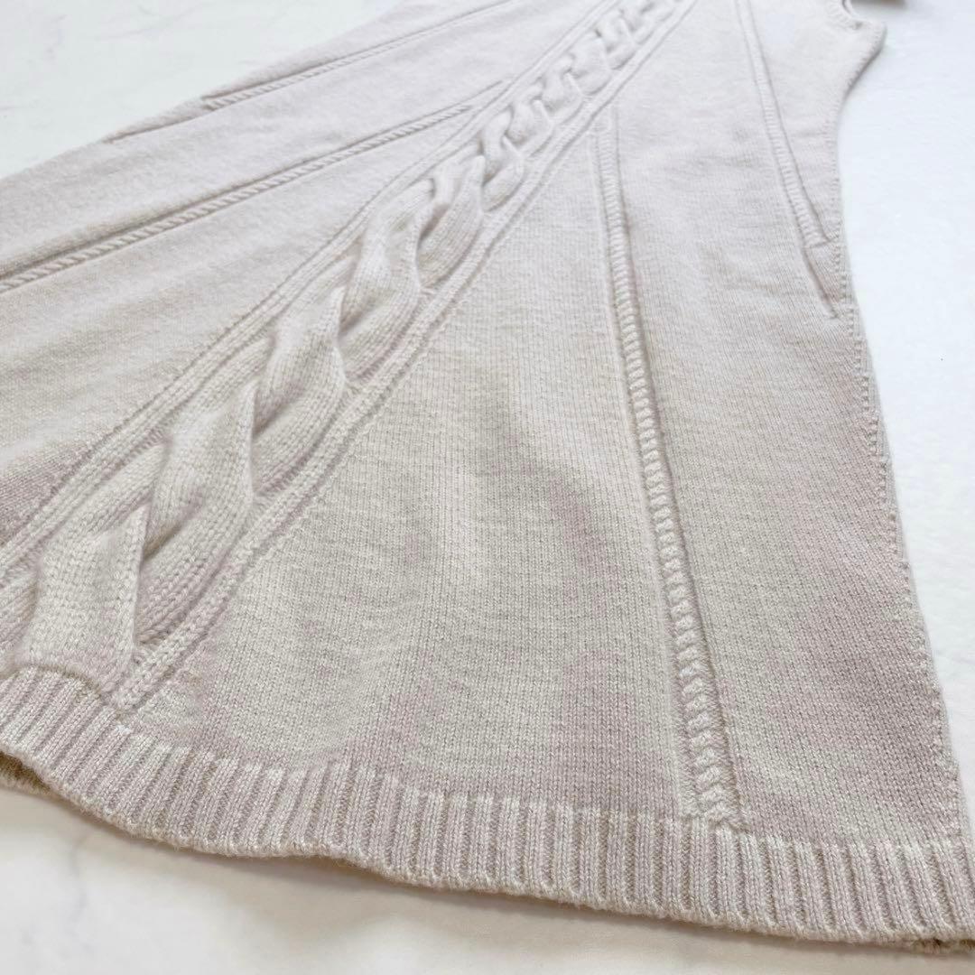 【美品】MAXMARA ベージュ ノースリーブ ロングニットワンピース❤︎
