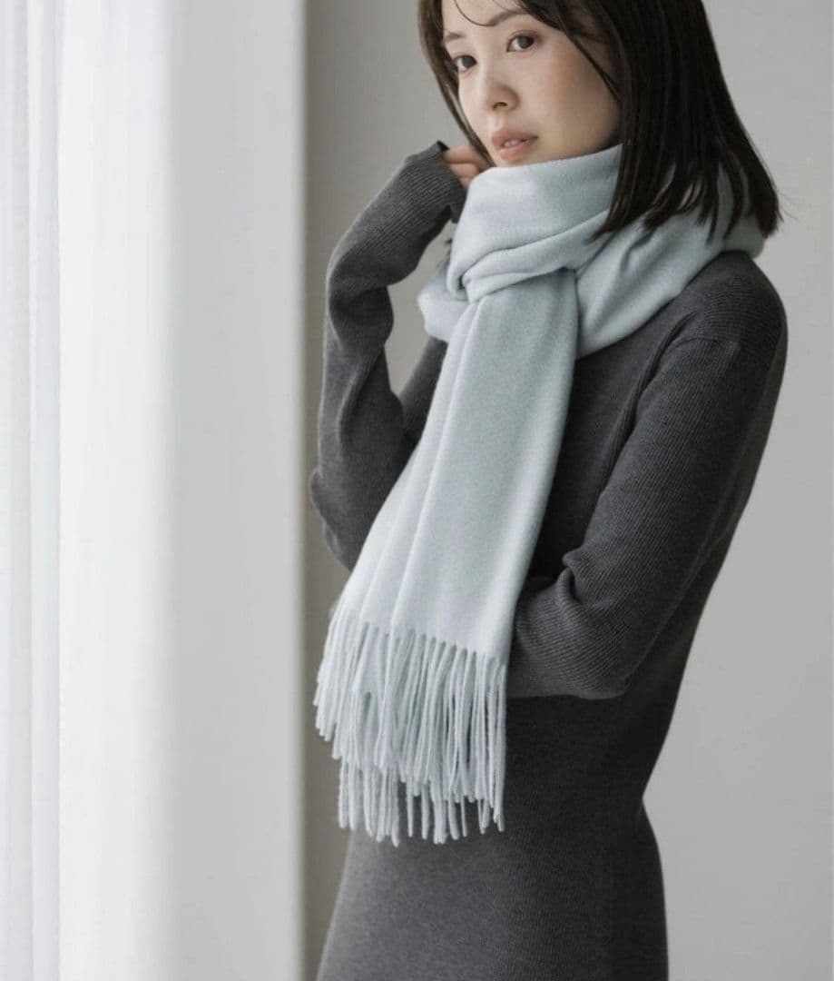 【NOBLE】 完売品 RY/PLリブハイネックロングワンピース サイズ38