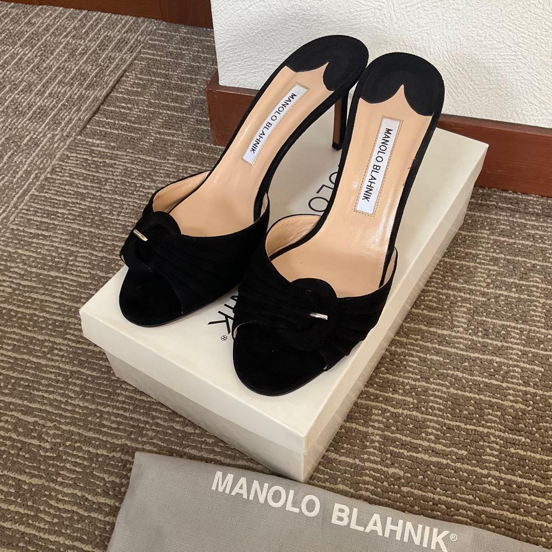 38.5 MANOLO BLAHNIK マノロブラニク 25cmスエードミュール