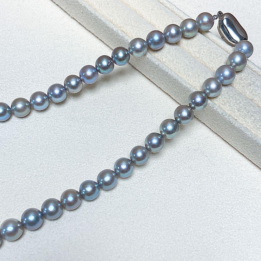 【新品・百貨店商品／総本店】1701綺麗なナチュラル色アコヤ真珠フォーマルグレー