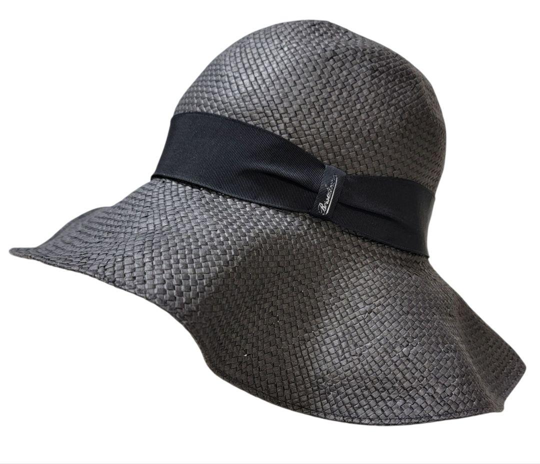 折り畳み可 ボルサリーノ Borsalino ワイドブリムハット 麦わら帽子 M