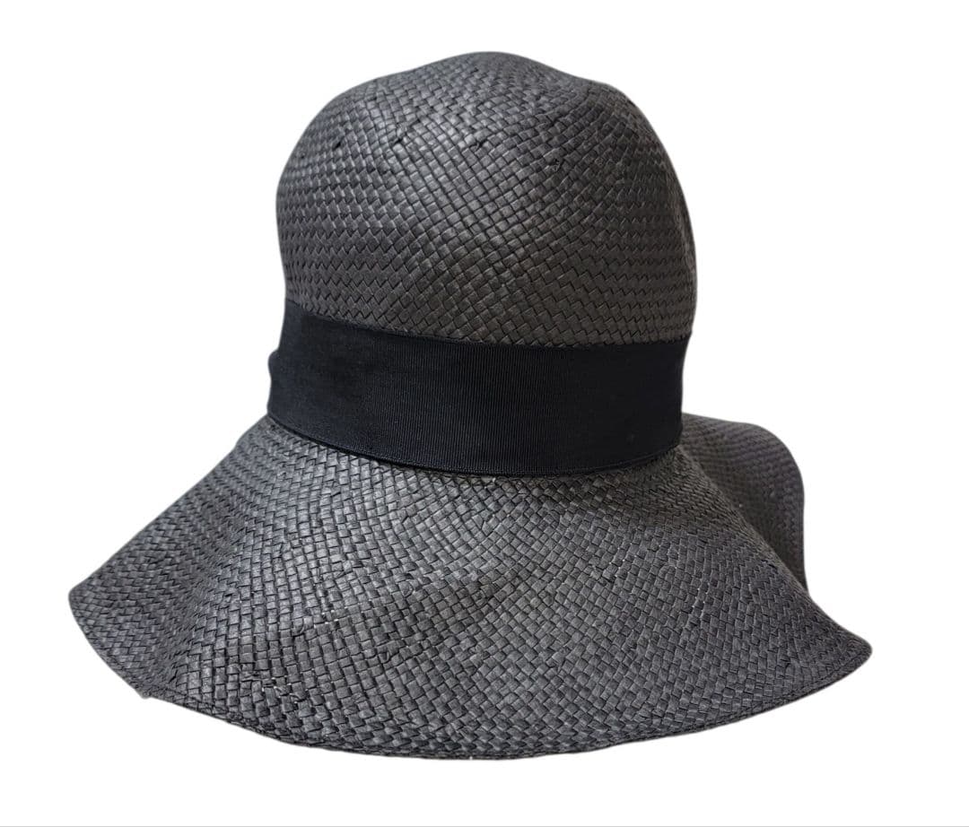 折り畳み可 ボルサリーノ Borsalino ワイドブリムハット 麦わら帽子 M