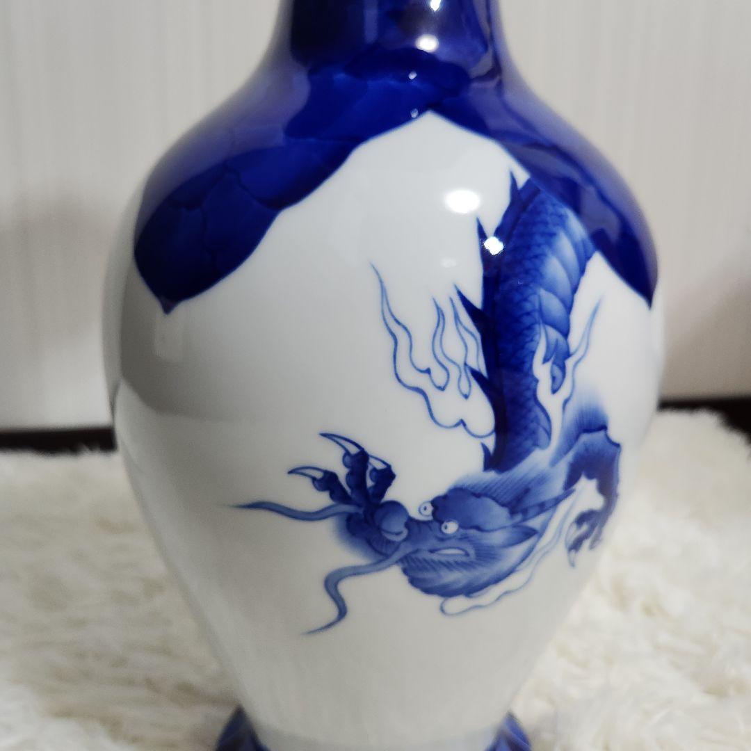 【廃盤希少♪入手困難】宮内庁御用達 深川製磁 有田焼 染付竜 花瓶 高さ40cm
