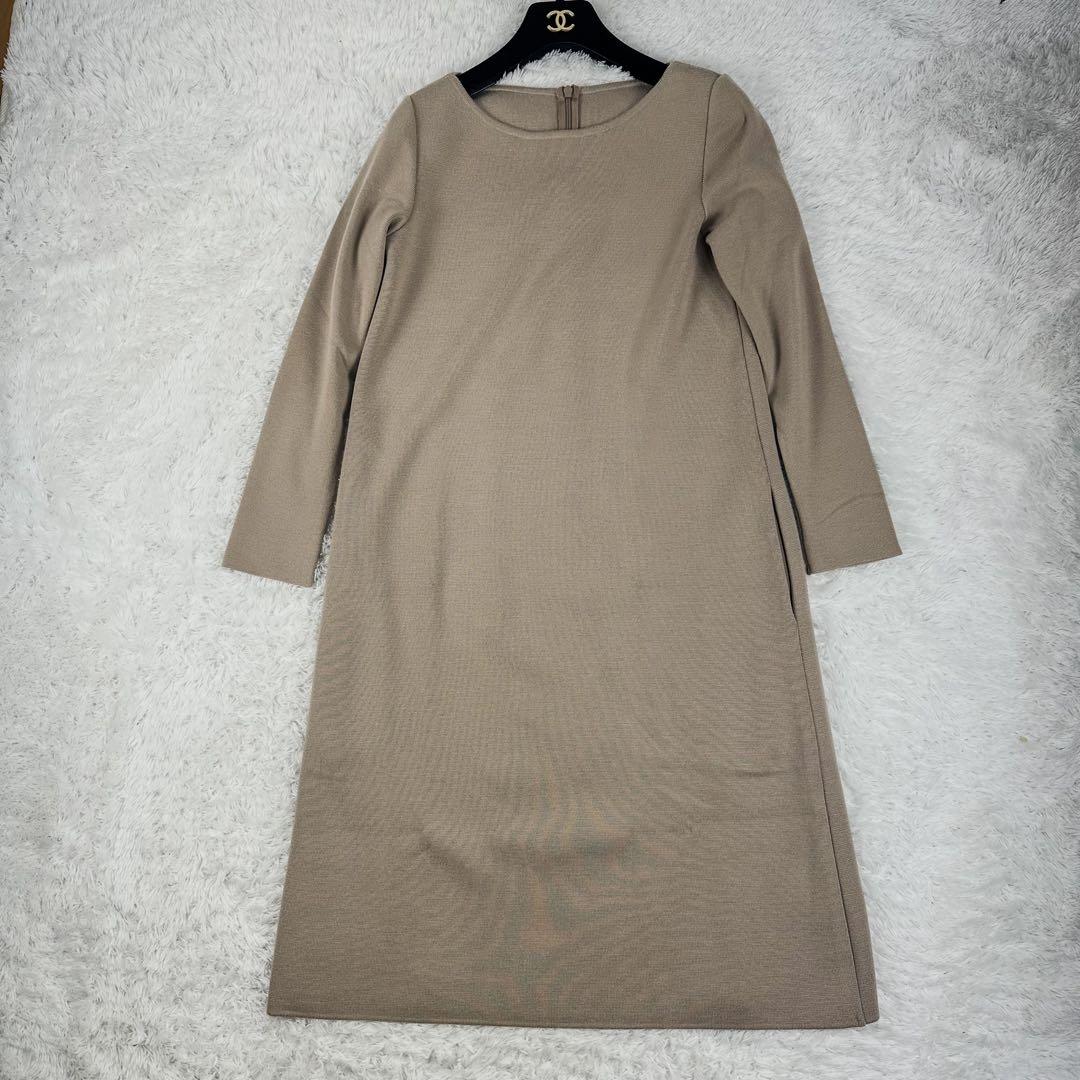 miminene 現行フォクシーロングニットワンピース38ベージュ長袖M