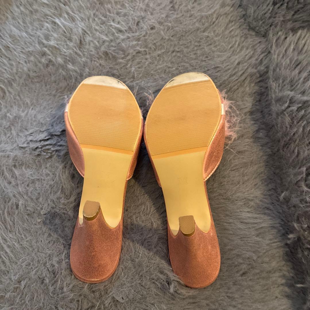 Katie ピンク ファーサンダル　ミュール