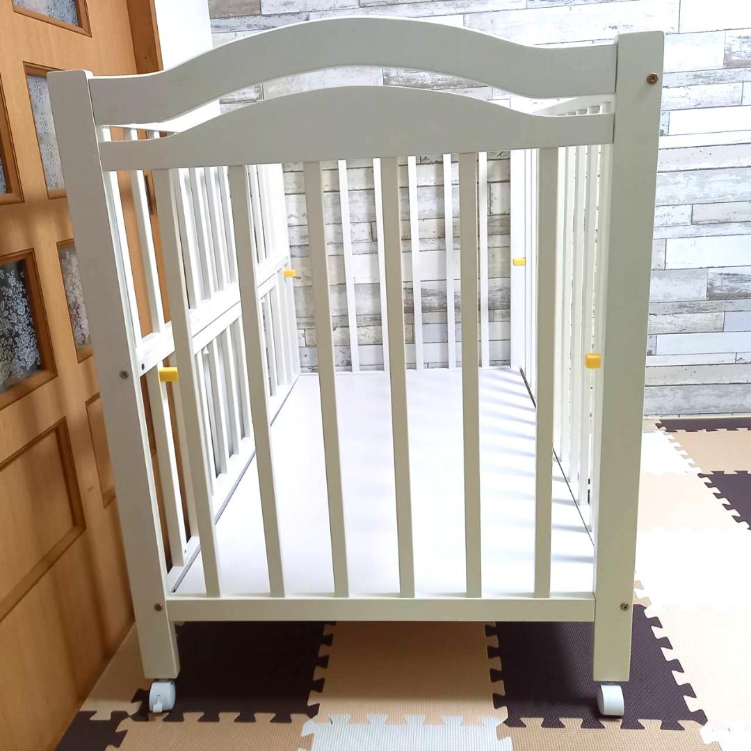✨PSC・SGマーク付き✨ アリス ベビーベッド ハイタイプ ホワイト 日本製
