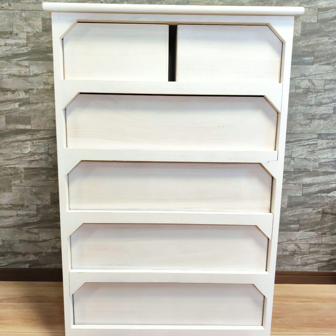 【一人暮らしサイズ】天然木製アンティーク調塗装リビングチェスト