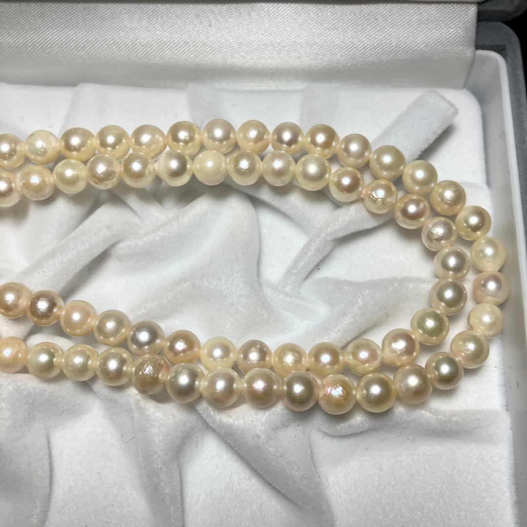 ロング✨ あこや真珠 6-6.5mm パール ネックレス 103.5cm SV