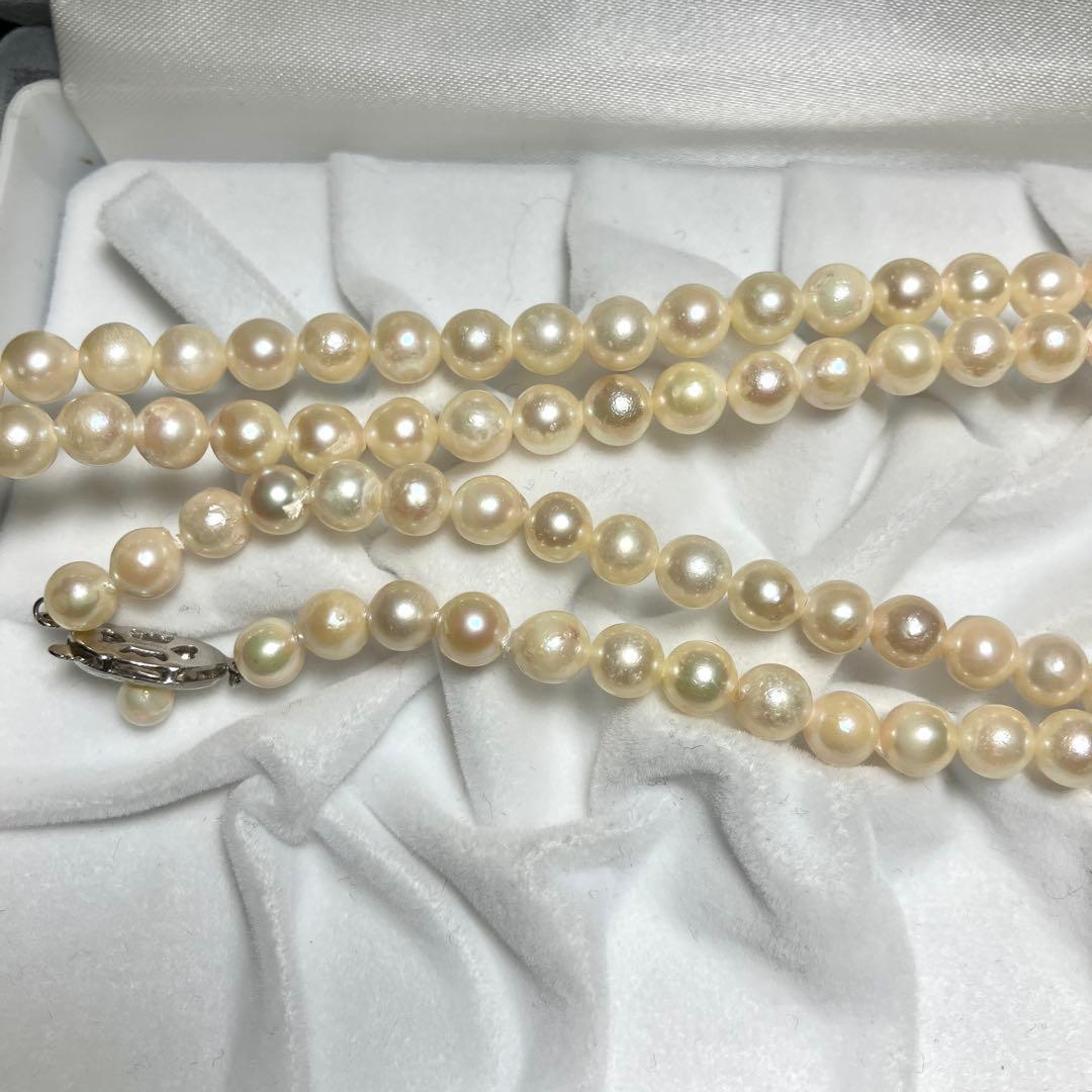 ロング✨ あこや真珠 6-6.5mm パール ネックレス 103.5cm SV