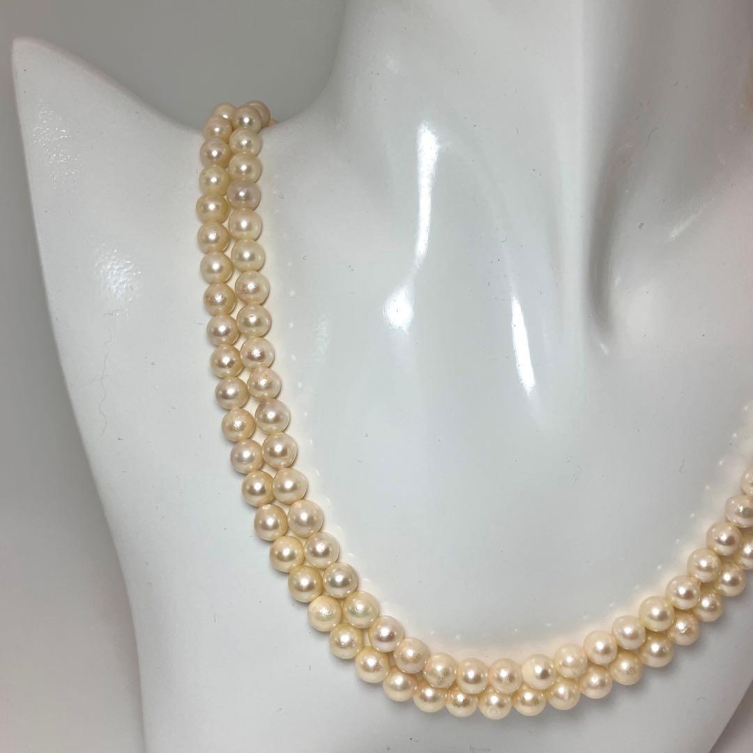 ロング✨ あこや真珠 6-6.5mm パール ネックレス 103.5cm SV